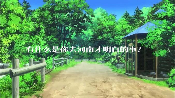 有什么是你去河南才明白的事？