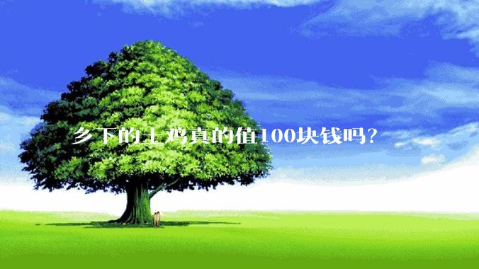 乡下的土鸡真的值100块钱吗？